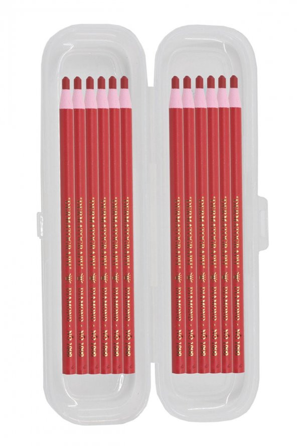 Ekoset Diamond China Marker İpli İşaretleme Kalemi Kırmızı 12li - 3