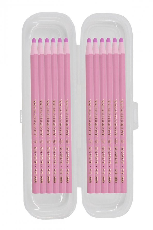 Ekoset Diamond China Marker İpli İşaretleme Kalemi Pembe 12 Adet - 6