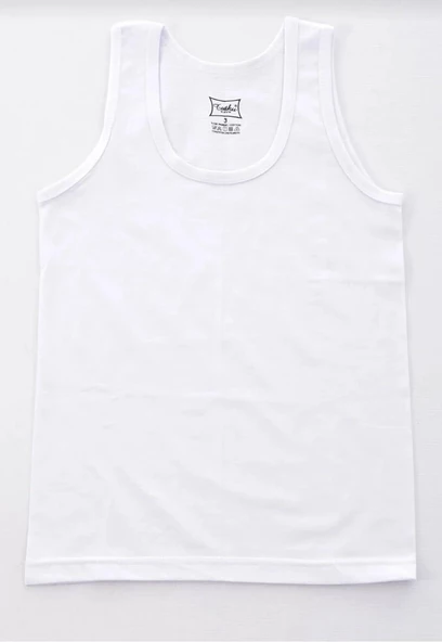 TUTKU 0124 ERKEK ÇOCUK ASKILI ATLET 6 ADET  BEYAZ 3-4 Yaş - Resim 3