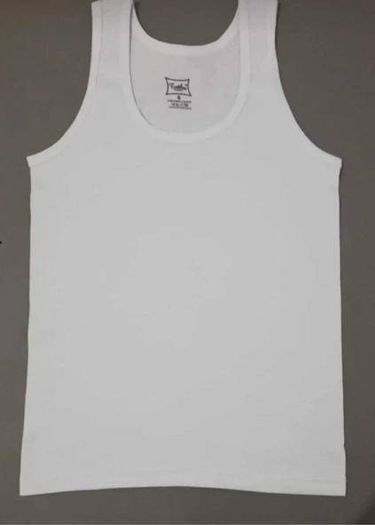 TUTKU 0124 ERKEK ÇOCUK ASKILI ATLET 6 ADET  BEYAZ 3-4 Yaş - Resim 2