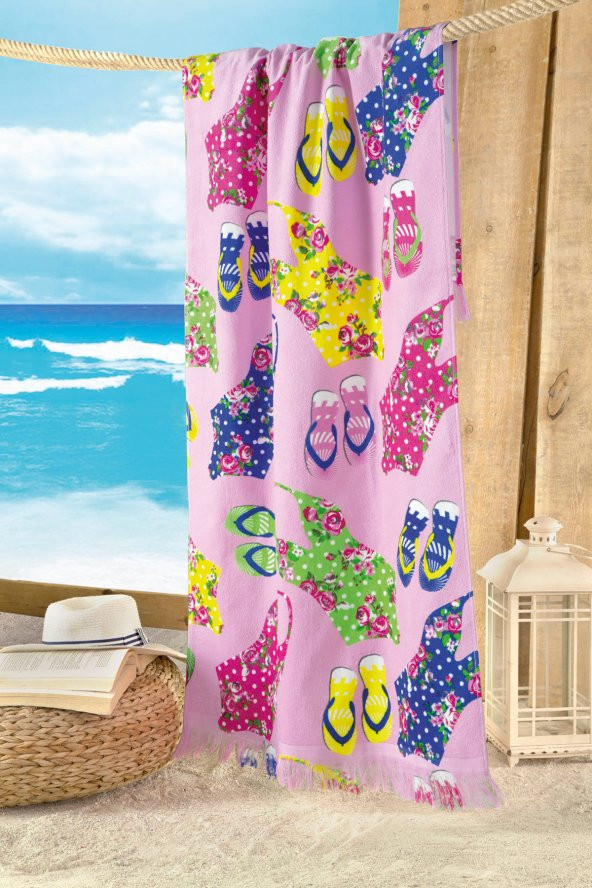 Maxstyle Monokini Kadife Plaj Havlusu 70x160 Cm