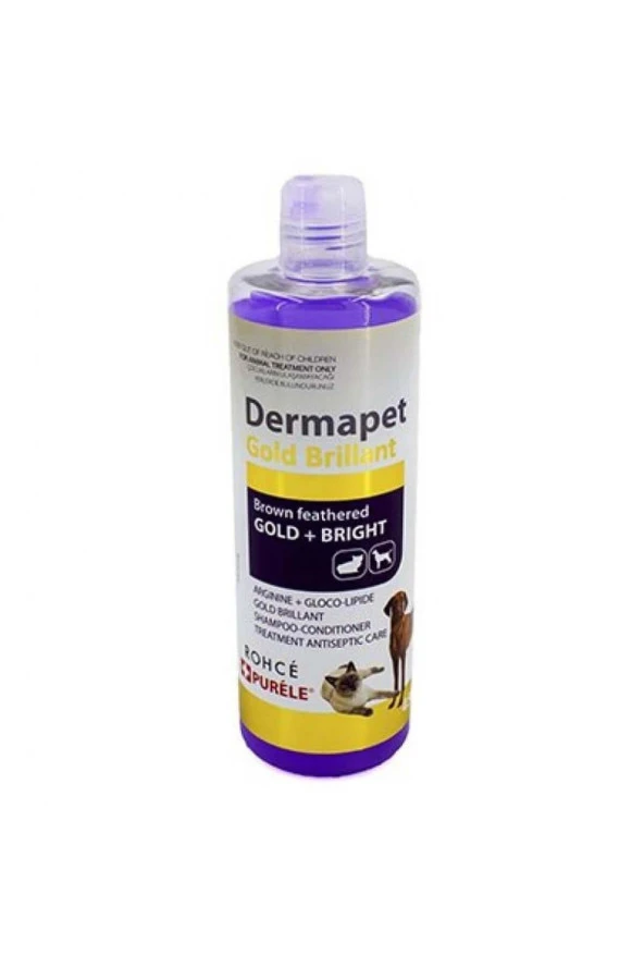 Purele Dermapet Sari Kahverengi irk Kedi ve Köpek İcin Dermatolojik Etkili Kremli Şampuan 450 Ml
