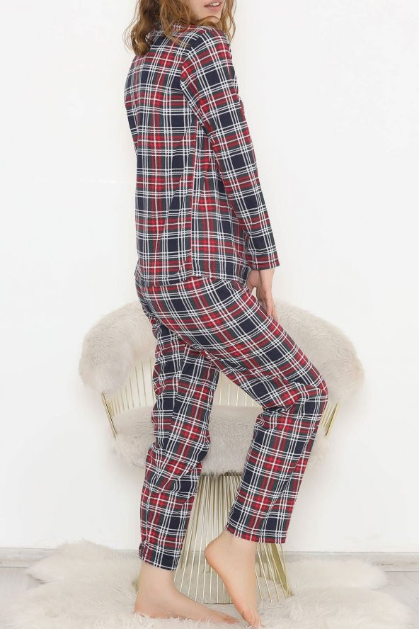 Önü Düğmeli Pijama Takımı Ekoselaci - 150.1287. - 4