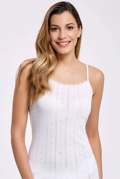 Jakarlı İp Askılı Kadın Atlet  10 Adet