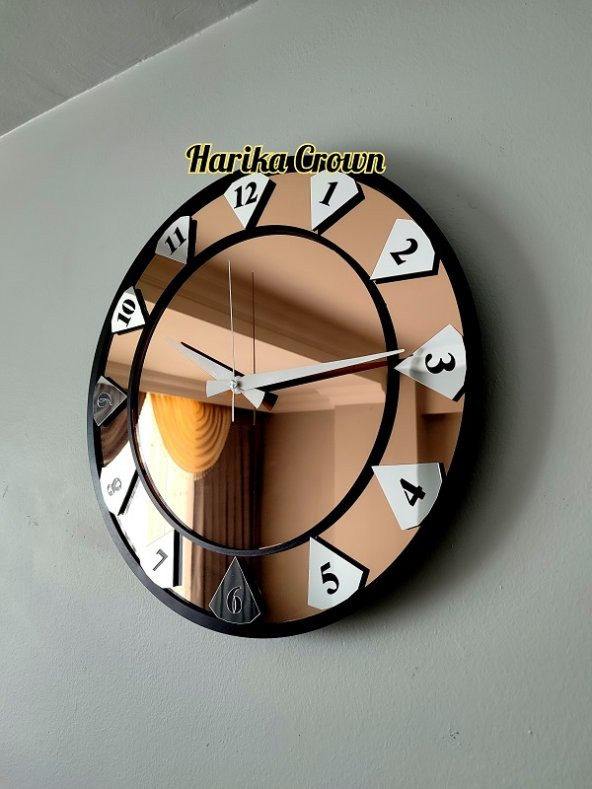 GERÇEK AYNALI DEKORATİF DUVAR SAATİ (40 CM) - 2