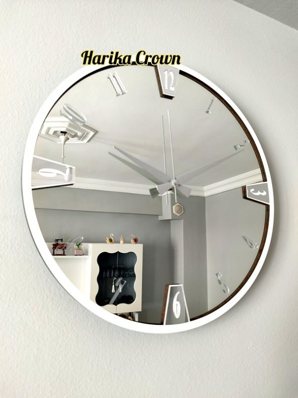 GERÇEK AYNALI DEKORATİF DUVAR SAATİ (40 CM)