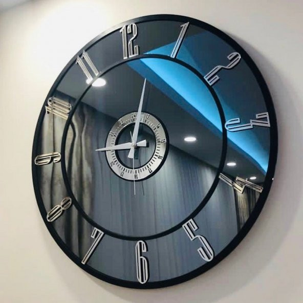 GERÇEK AYNALI DEKORATİF DUVAR SAATİ (40 CM)