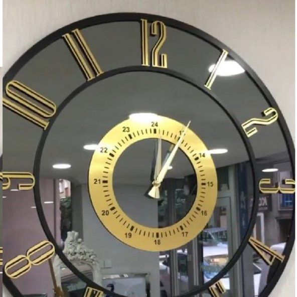 GERÇEK AYNALI DEKORATİF DUVAR SAATİ (40 CM) - 3