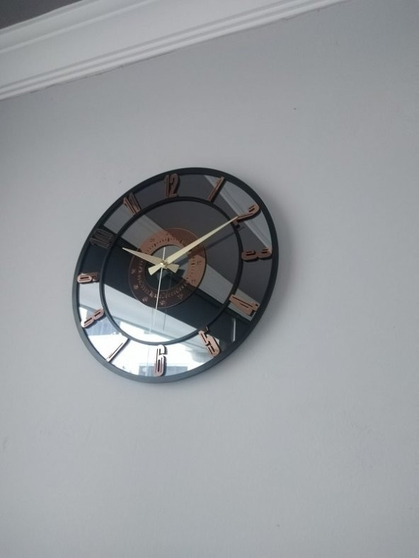 GERÇEK AYNALI DEKORATİF DUVAR SAATİ (40 CM) - 3