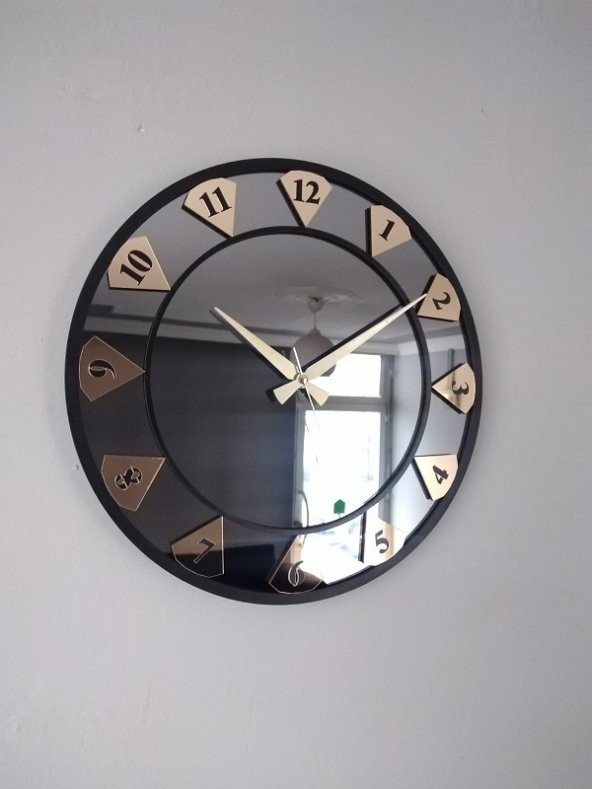 GERÇEK AYNALI DEKORATİF DUVAR SAATİ (40 CM) - 1