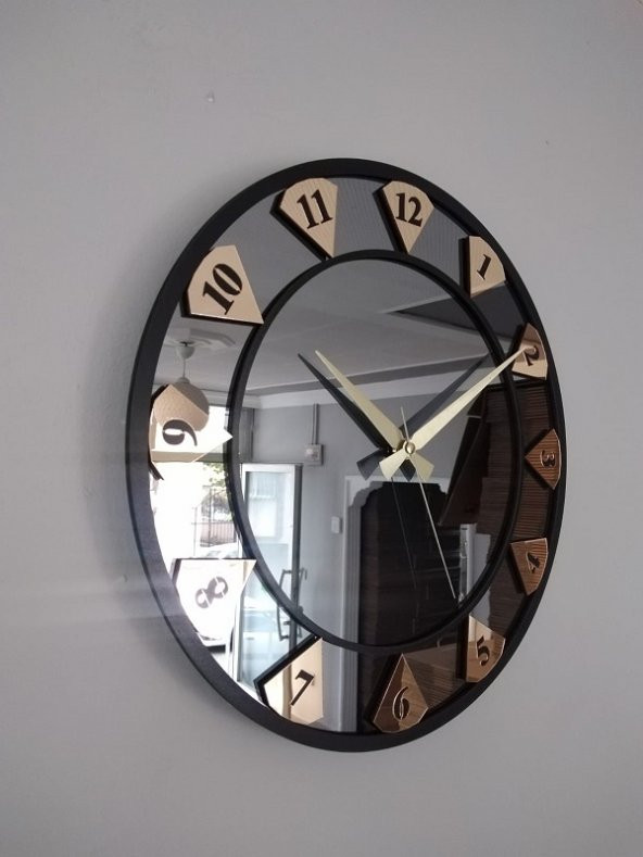 GERÇEK AYNALI DEKORATİF DUVAR SAATİ (40 CM) - 2