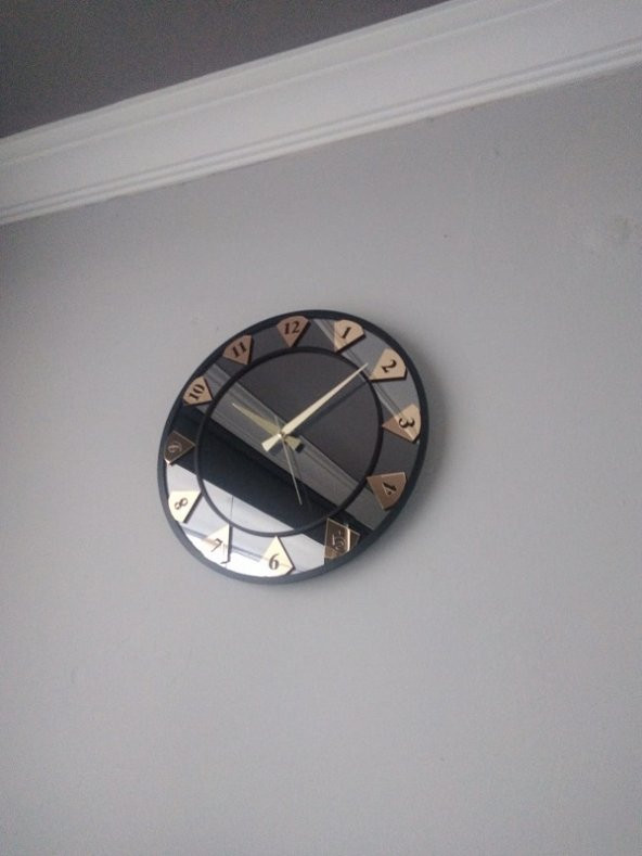 GERÇEK AYNALI DEKORATİF DUVAR SAATİ (40 CM) - 3