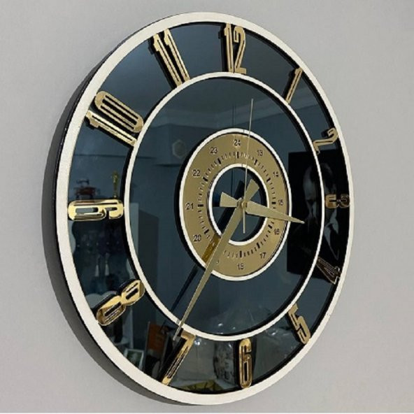 GERÇEK AYNALI DEKORATİF DUVAR SAATİ (50 CM)
