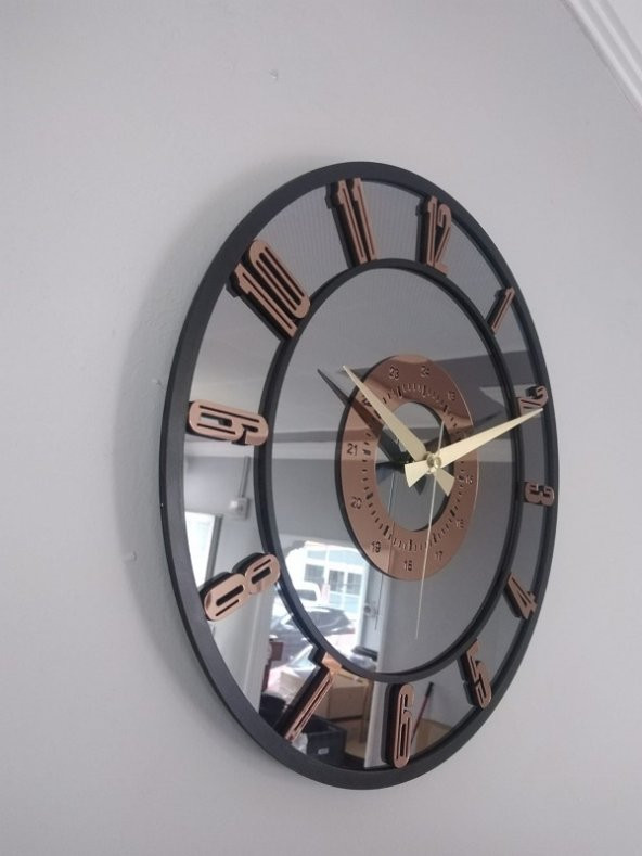GERÇEK AYNALI DEKORATİF DUVAR SAATİ (50 CM) - 3