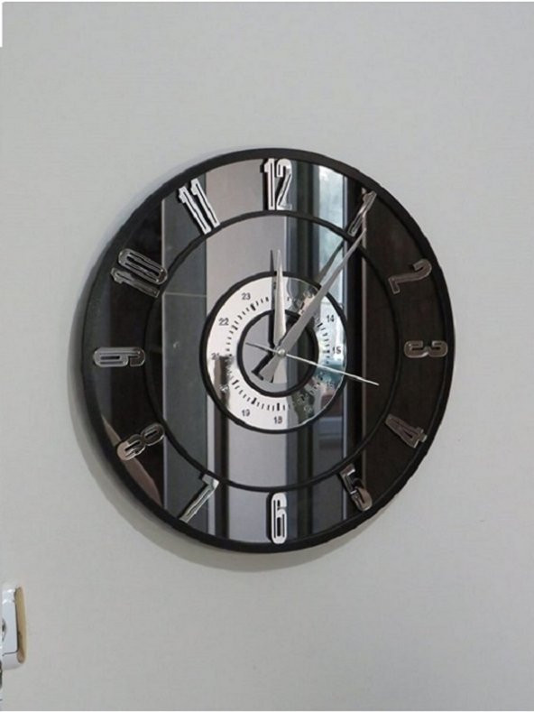 GERÇEK AYNALI DEKORATİF DUVAR SAATİ (40 CM) - 3