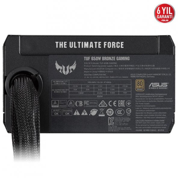 Asus TUF GAMING 650B 650W 80+ Bronze 135mm Fanlı PSU (TUF-GAMING-650B) - 3