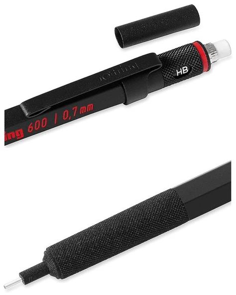 Rotring 600 Siyah 0.7 mm Versatil Kalem 1904442 - Resim 2