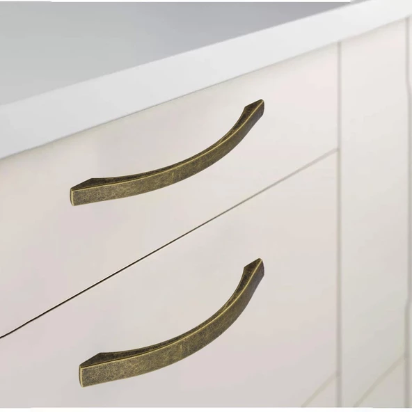 Berilay (160 mm - 16 cm) Eskitme Antik Sarı Metal Mobilya Mutfak Çekmece Dolap Kulpu Kulbu Kulpları - Resim 3