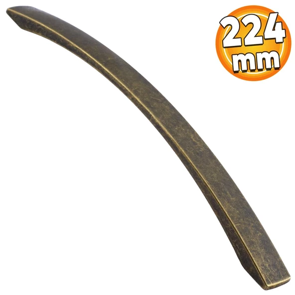 Berilay (224 mm - 22.4 cm) Eskitme Antik Sarı Metal Mobilya Mutfak Dolabı Dolap Kulpu Kulbu Kulpları