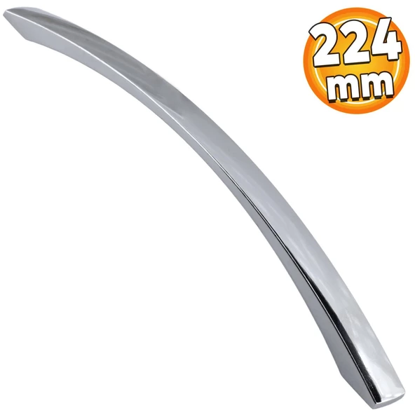 Berilay (224 MM - 22.4 CM) Mobilya Mutfak Çekmece Dolabı Dolap Kulpu Kulbu Krom Metal Kulpları