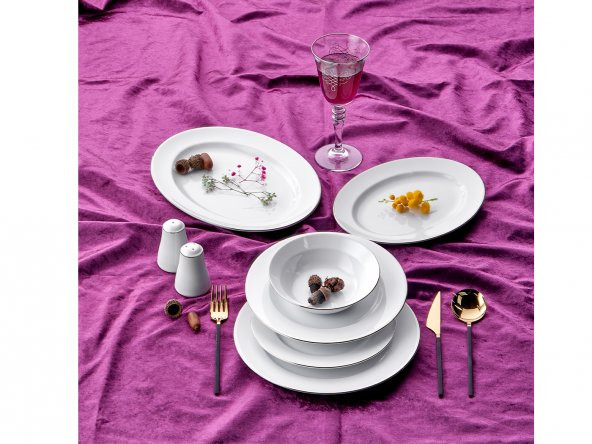 ​​​​​​​Taç Alyona 53 Parça 12 Kişilik Yemek Takımı Platin - 3