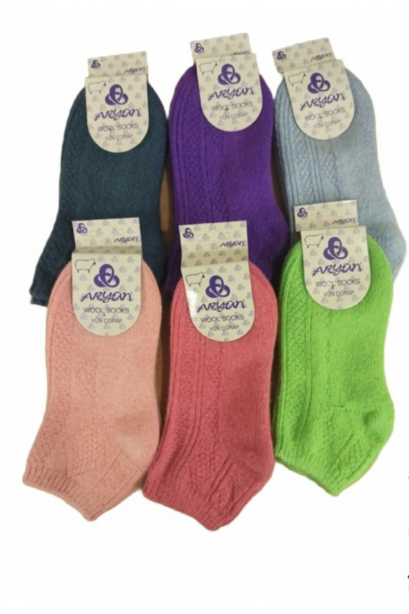 Kışlık Renkli Yün Çorap Seti 6 Adet Patik Çorap , Kışlık Çorap Ary