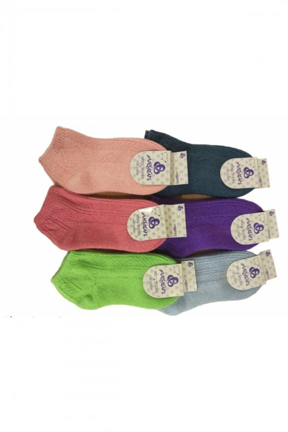 Kışlık Renkli Yün Çorap Seti 6 Adet Patik Çorap , Kışlık Çorap Ary - 2