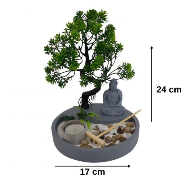 T.Concept Mini Buda Heykeli Yuvarlak Zen Bahçesi - 3