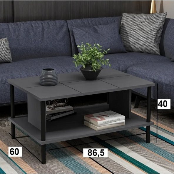 BMdekor Orta Sehpa Alone Antrasit - Resim 3