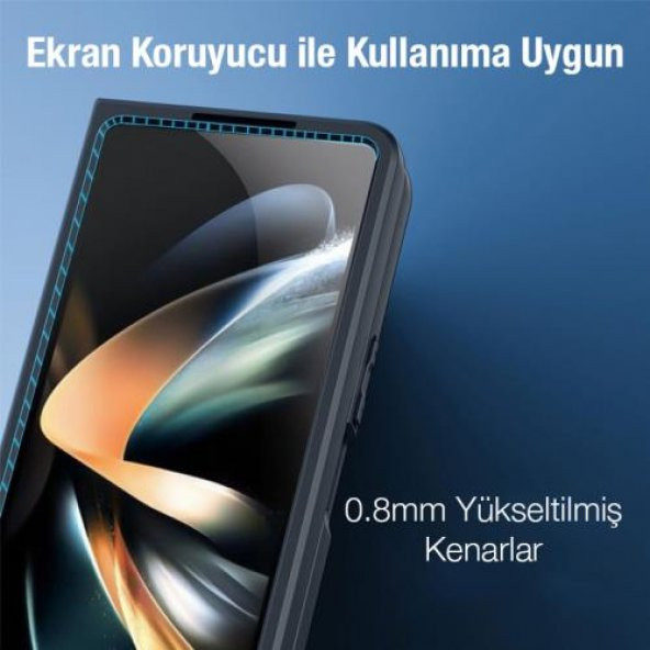 Coofbe Lens Korumalı Parmak İzi Bırakmaz Sert PC-TPU Samsung Z Fold 4 5G Kılıf Hidrofobik Soft Kılıf - 2