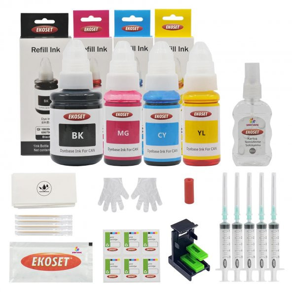 Ekoset Canon E414 E464 E474 E484 uyumlu Kartuş Dolum seti