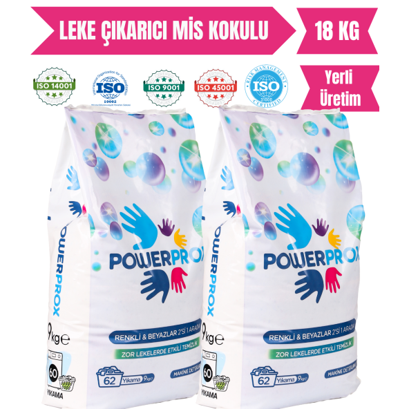 Power Prox En Uygun Toz Çamaşır Deterjanı Renkli ve Beyazlar 2si 1 Arada İtalyan Baharı 2x9 KG 18KG