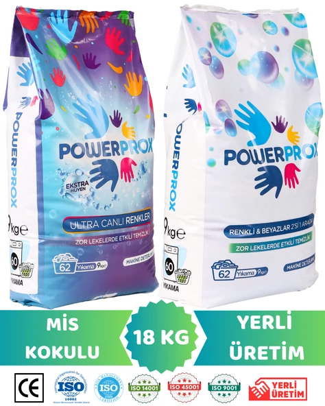 Power Prox Renkli Ve Beyazlar 2si 1 Arada  + Ultra Canlı Renkler Toz Çamaşır Deterjanı