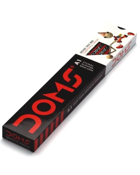 Doms A1 12 Adet Kurşun Kalem Silgi ve Kalemtraş Seti 3414