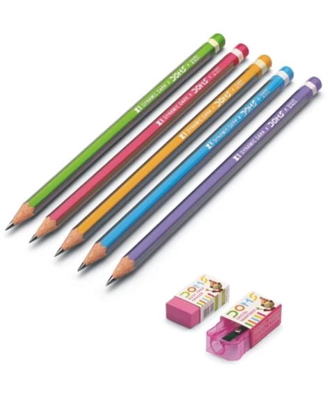 Doms Z1 12 Adet Kurşun Kalem Silgi ve Kalemtraş Seti 3415 - 2