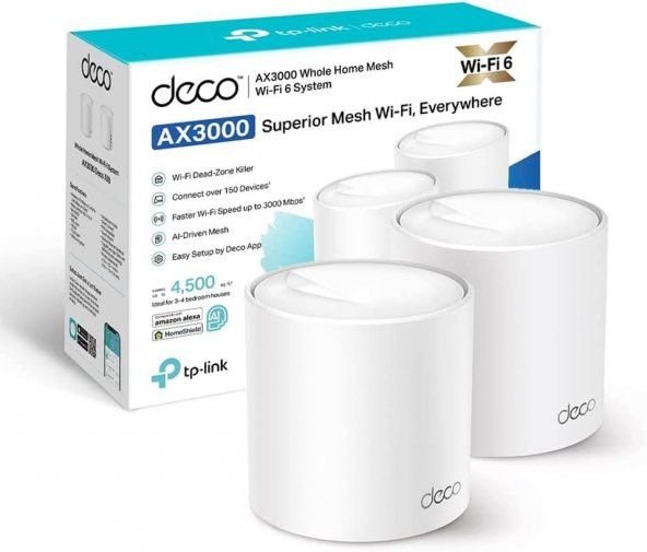 TP-Link Deco X50 (2-pack) AX3000 Mbps Tüm Ev Mesh Wi-Fi 6 Sistemi