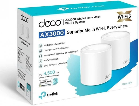 TP-Link Deco X50 (2-pack) AX3000 Mbps Tüm Ev Mesh Wi-Fi 6 Sistemi - 8