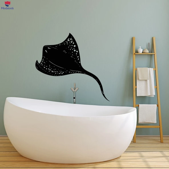 Banyo Dekoratif Duvar Sticker Deniz Hayvanı Stingray Deniz Tarzı Banyo Dekor Çıkartmaları