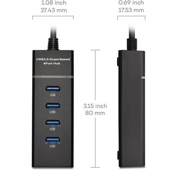 4 Port Usb 3.0 Çoğaltıcı Çoklayıcı Hub Adaptör Switch - 5