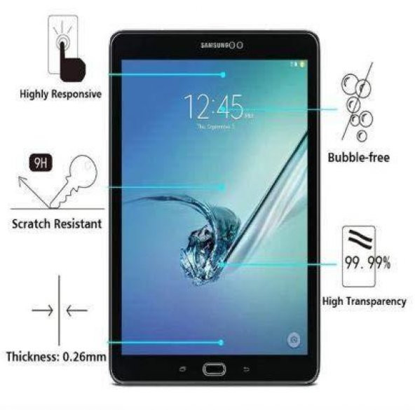 Samsung Galaxy Tab 4 10.1 T530 T532 Temper Kırılmaz Cam Koruyucu - 2