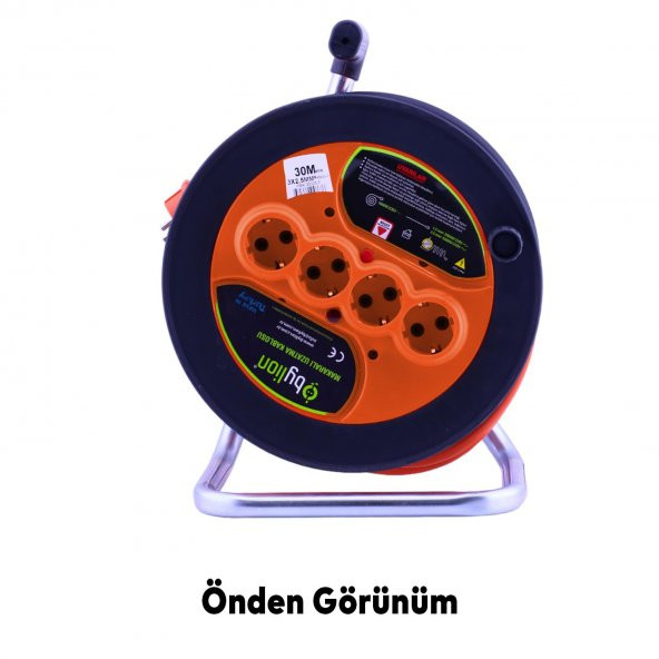 Bylion Ip20 Plastik Makaralı Seyyar 4 Prizli Uzatma Kablosu 3X2.5 Mm Ttr Kablo 30 Metre Termal Sigorta - 3