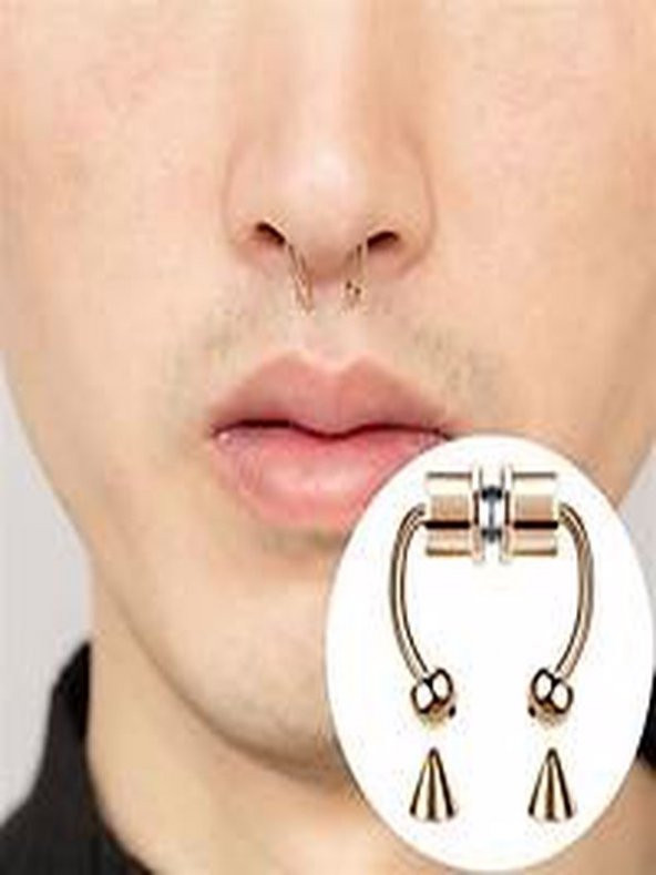 4 Adet Mıknatıslı Fake Septum Piercing - 2