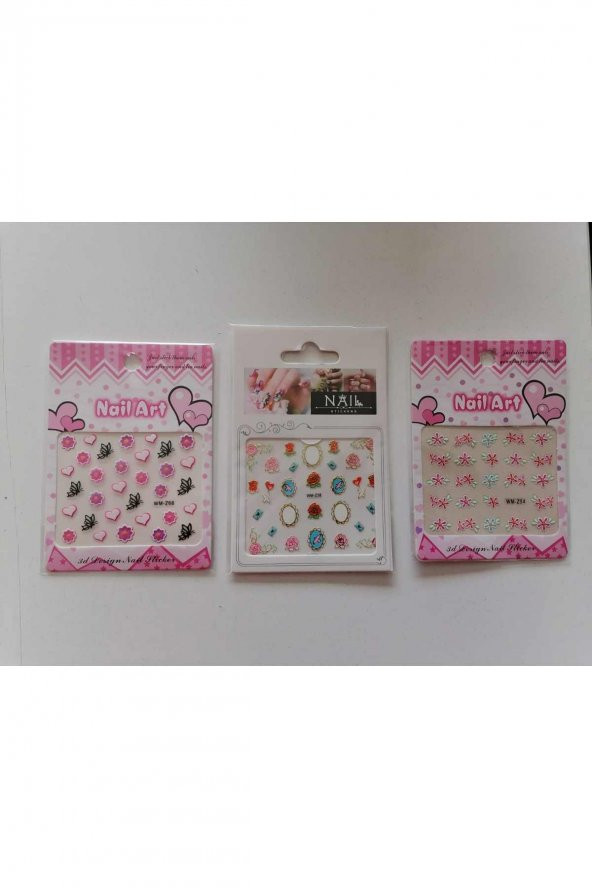 Tırnak Süsleme Sticker 3 Kartela Birden Model2