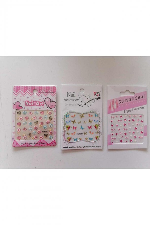 Tırnak Süsleme Sticker 3 Kartela Birden Model3