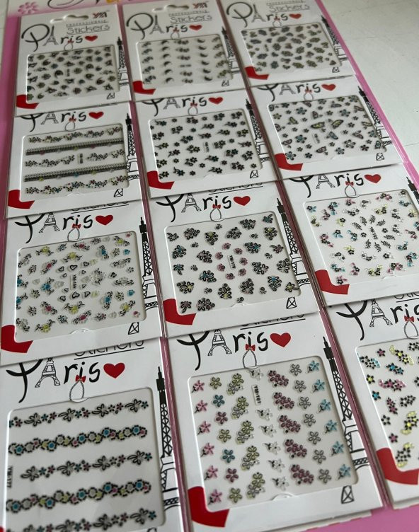 Nail Art Tırnak Süsü 12 Kartela Birden Mega Paket - 2