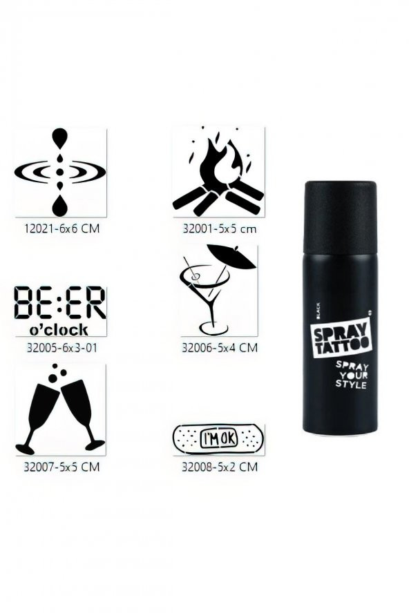 Summer Taç Spray Tattoo Geçici Sprey Dövme Seti ürün görseli 1