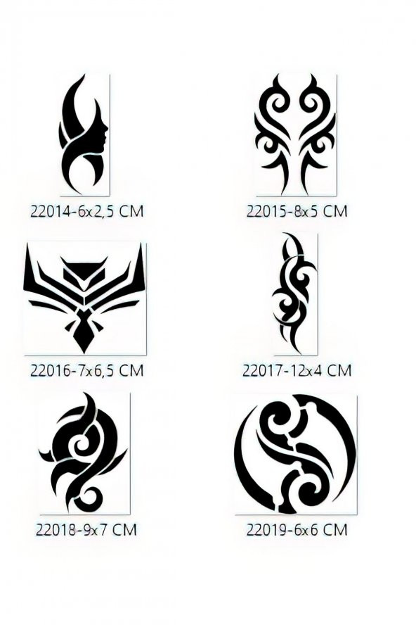 Tribal Tasarımlar Geçici Dövme Şablonu Seti Sadece Desen ürün görseli 1