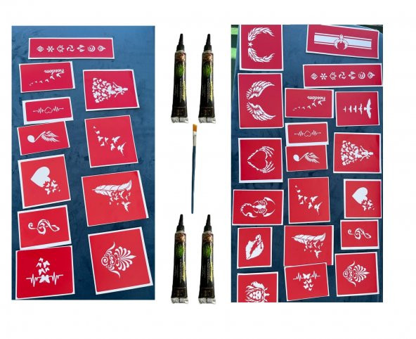 Çok Satan Dövmeler Serisi 30 desen 4 Tüp Kına Geçici Dövme Seti ürün görseli 1