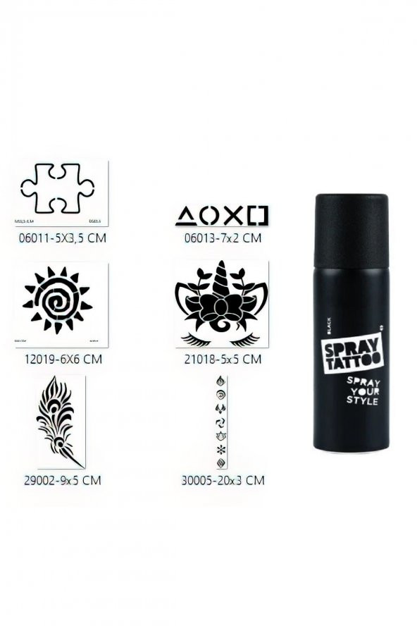 Özgür Ruhlu Spray Tattoo Geçici Sprey Dövme Seti ürün görseli 1