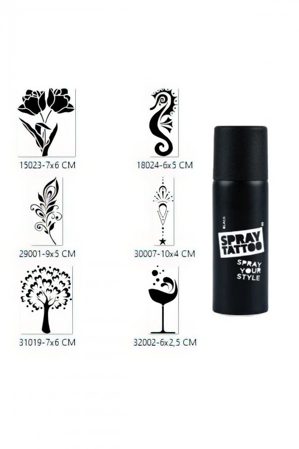 Zarif Ruhlu Spray Tattoo Geçici Sprey Dövme Seti ürün görseli 1